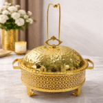 8L Gold Chafing Dish Buffet Server – Stainless Steel Food Warmer for Catering, Weddings & Parties