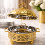 8L Gold Chafing Dish Buffet Server – Stainless Steel Food Warmer for Catering, Weddings & Parties - Image 2