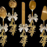 Gold Butterfly 5 Piece Serving Spoons