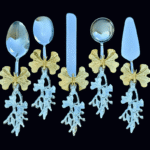 Luxury 5-Piece Silver & Gold Butterfly Serveware