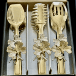 Luxury Gold Butterfly Design 3 Piece Tong Set