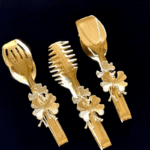 Luxury Gold Butterfly Design 3 Piece Tong Set - Image 2