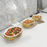 Luxury Gold Chafing Dish Set with Glass Top Cover _ Elegant Party & Holiday Hosting Tableware - Image 2